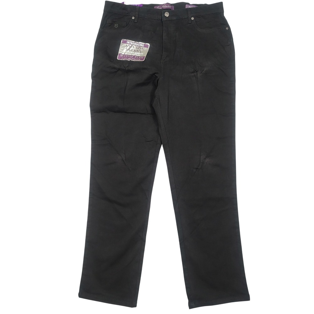 Gloria Vanderbilt Amanda Jeans Womens 14 Average Tapered Leg Black NWT 0869